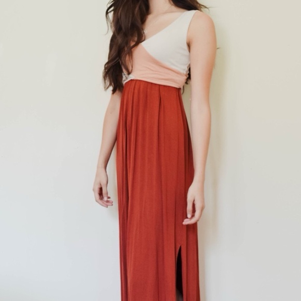 Maeve Anthropologie Elysian Color Block Maxi Dress Large